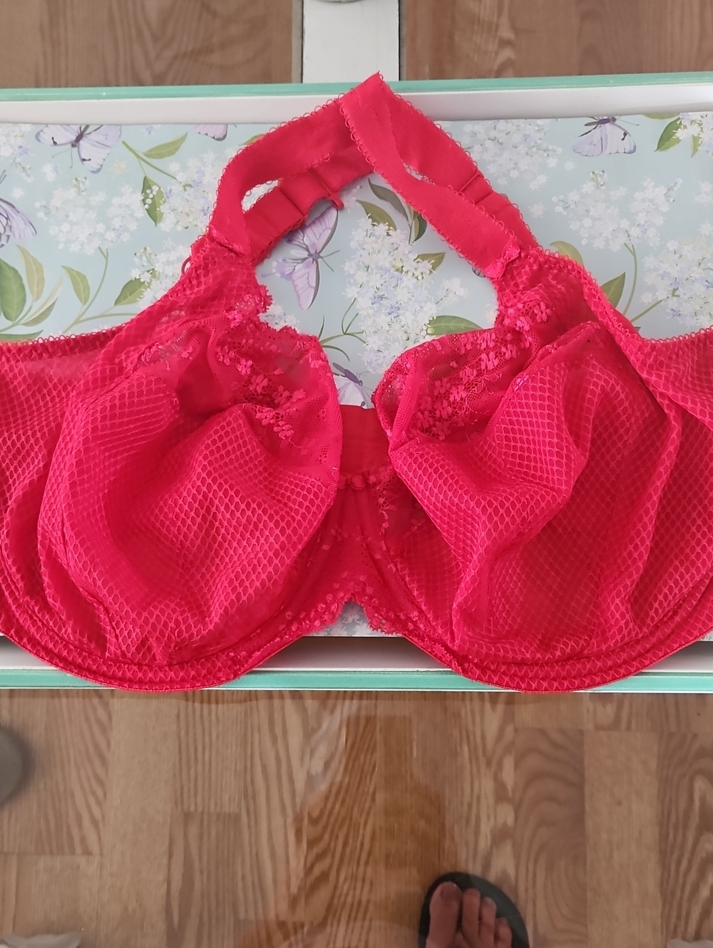 Elomi Hot Pink Lace & Mesh Underwire Bra